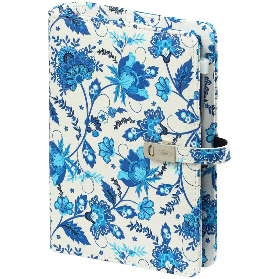 1111-78 Personal Ring Binder Agenda Blue Flowers