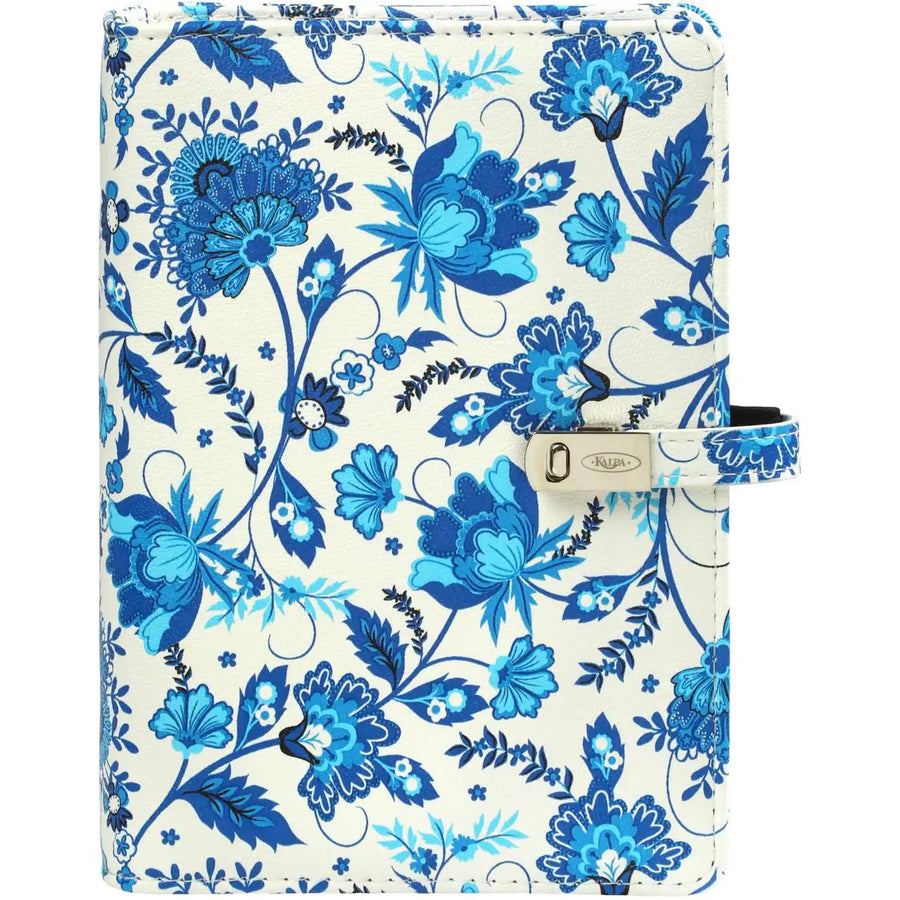 1111-78 Personal Ring Binder Agenda Blue Flowers