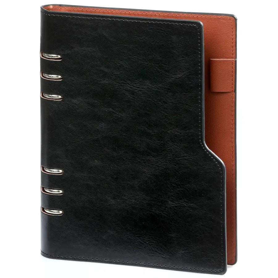 1116-60 Clipbook Personal Ring Binder Planner Pullup Black