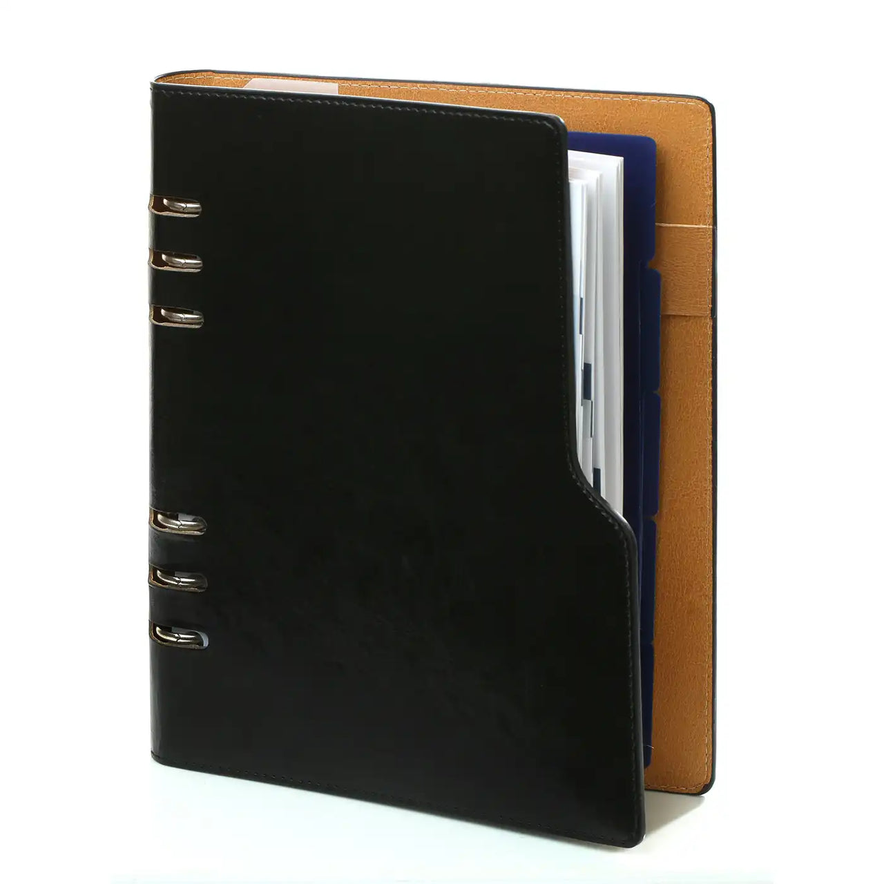 1116-60 Clipbook Personal Ring Binder Planner Pullup Black