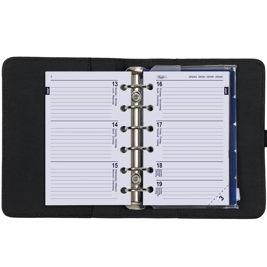1311-01 6 Ring Planner Agenda Grain Black