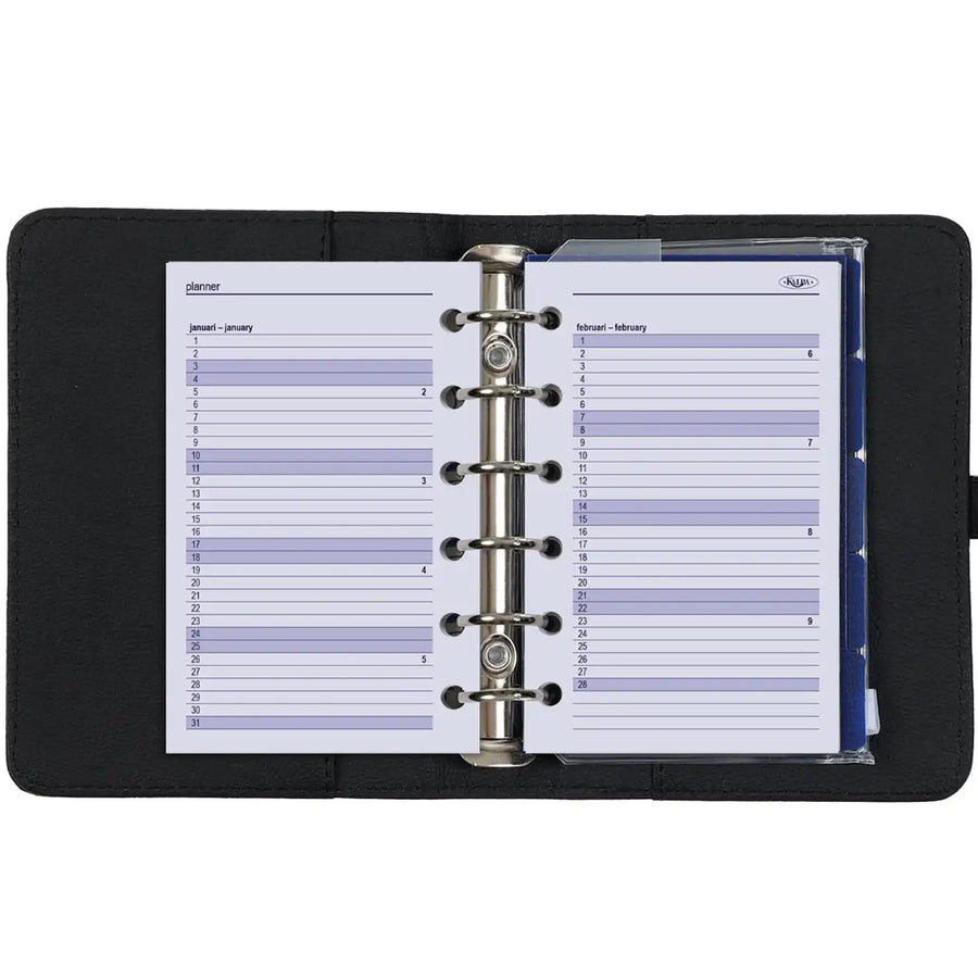 1311-01 6 Ring Planner Agenda Grain Black