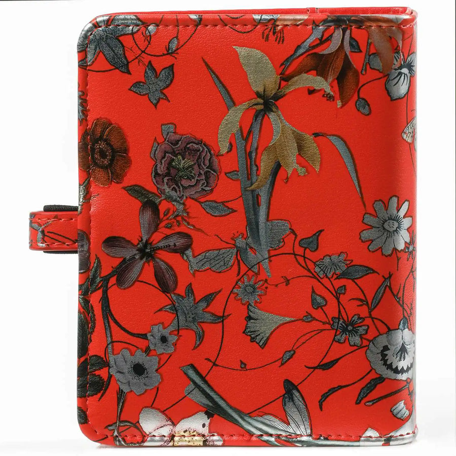 1311-04 Hervulbare Pocket 6 Ringband Planner Zee van bloemen rood