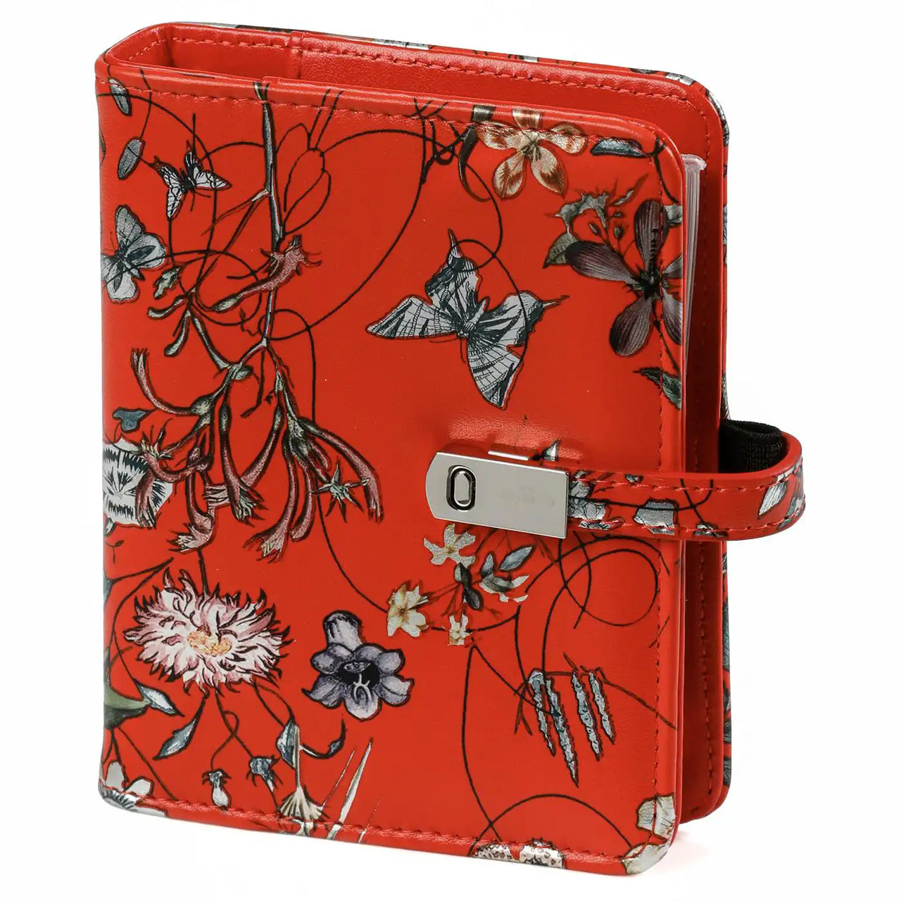 1311-04 Hervulbare Pocket 6 Ringband Planner Zee van bloemen rood