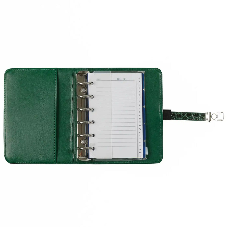 1311-09 Hervulbare Pocket Ringband Organizer Croco Bosgroen