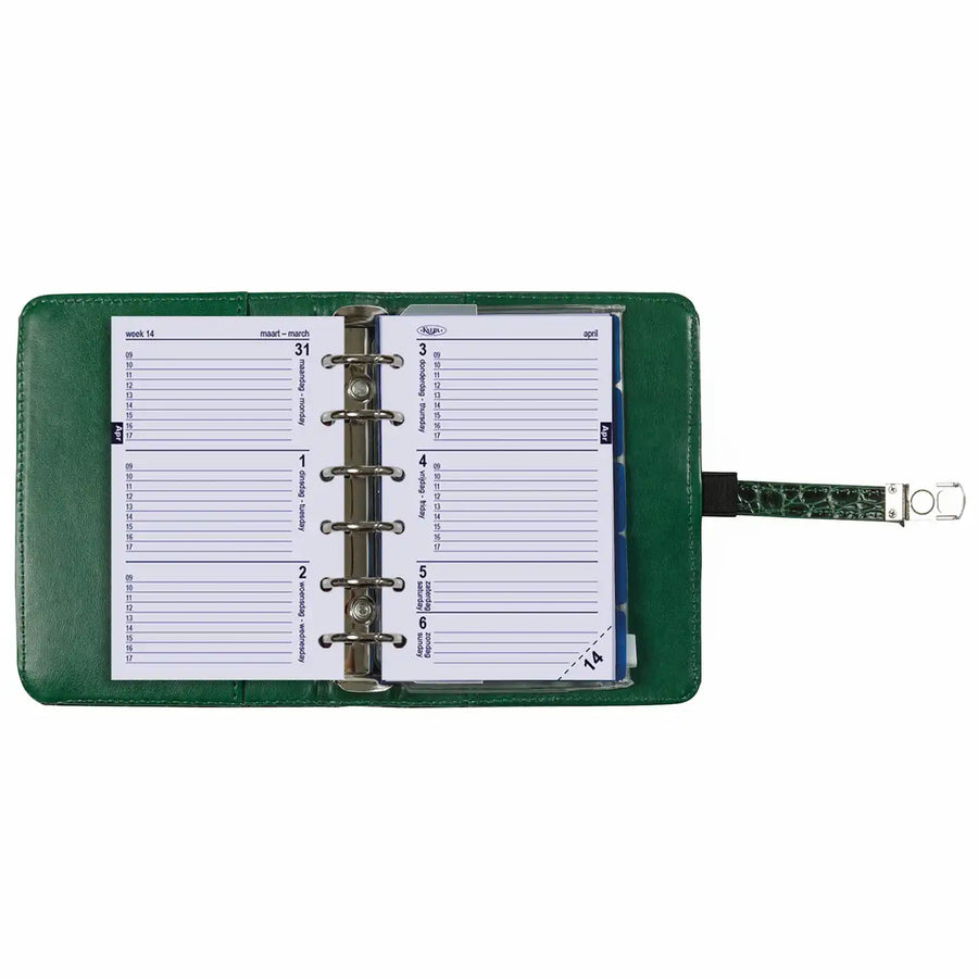 1311-09 Hervulbare Pocket Ringband Organizer Croco Bosgroen