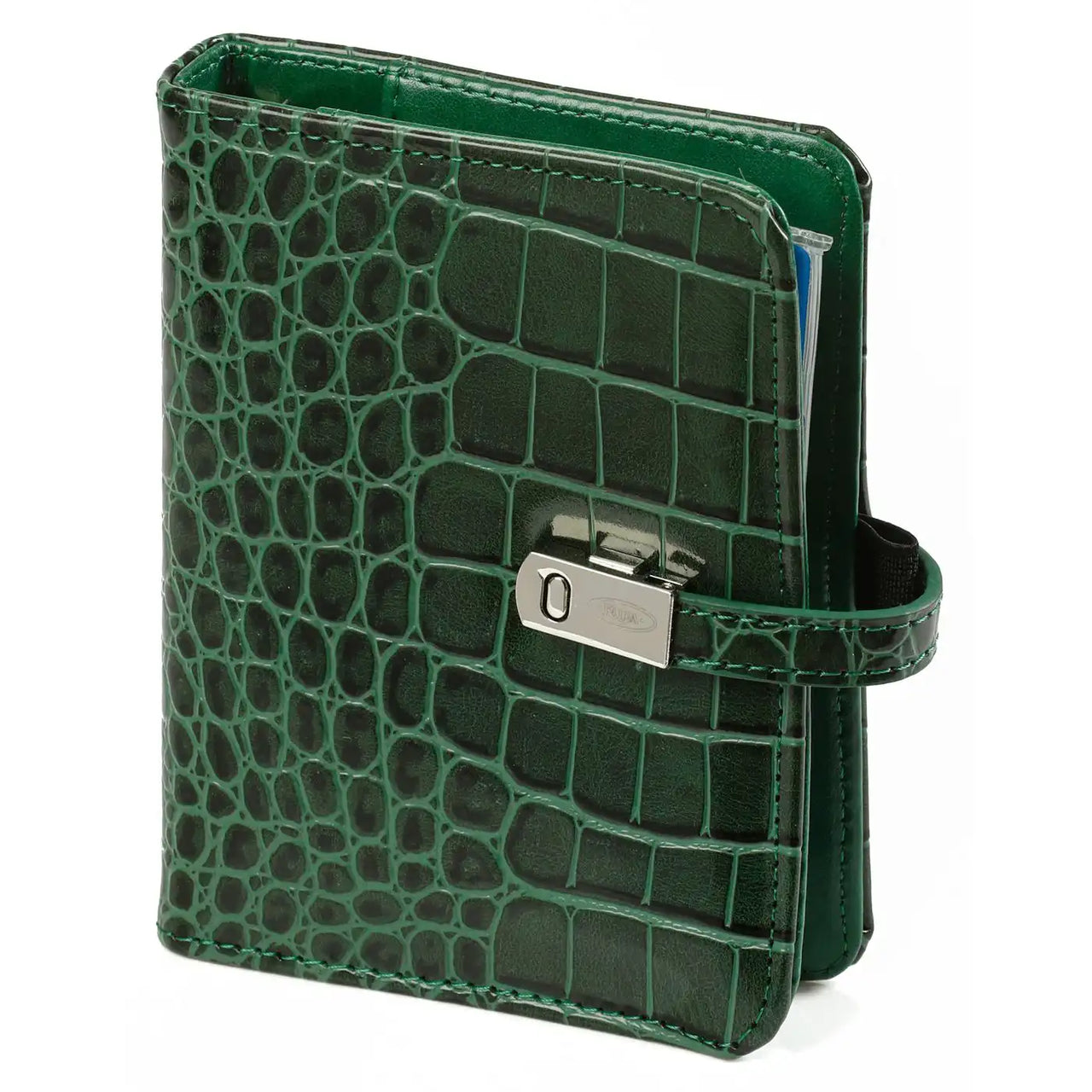 1311-09 Hervulbare Pocket Ringband Organizer Croco Bosgroen