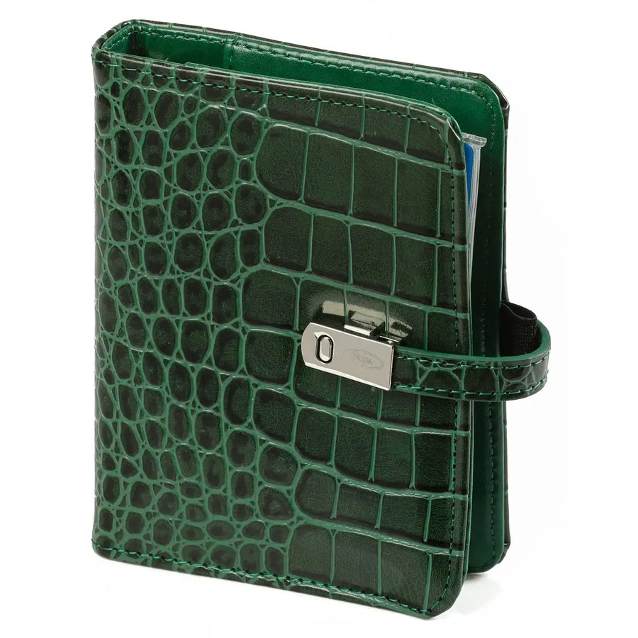 1311-09 Hervulbare Pocket Ringband Organizer Croco Bosgroen