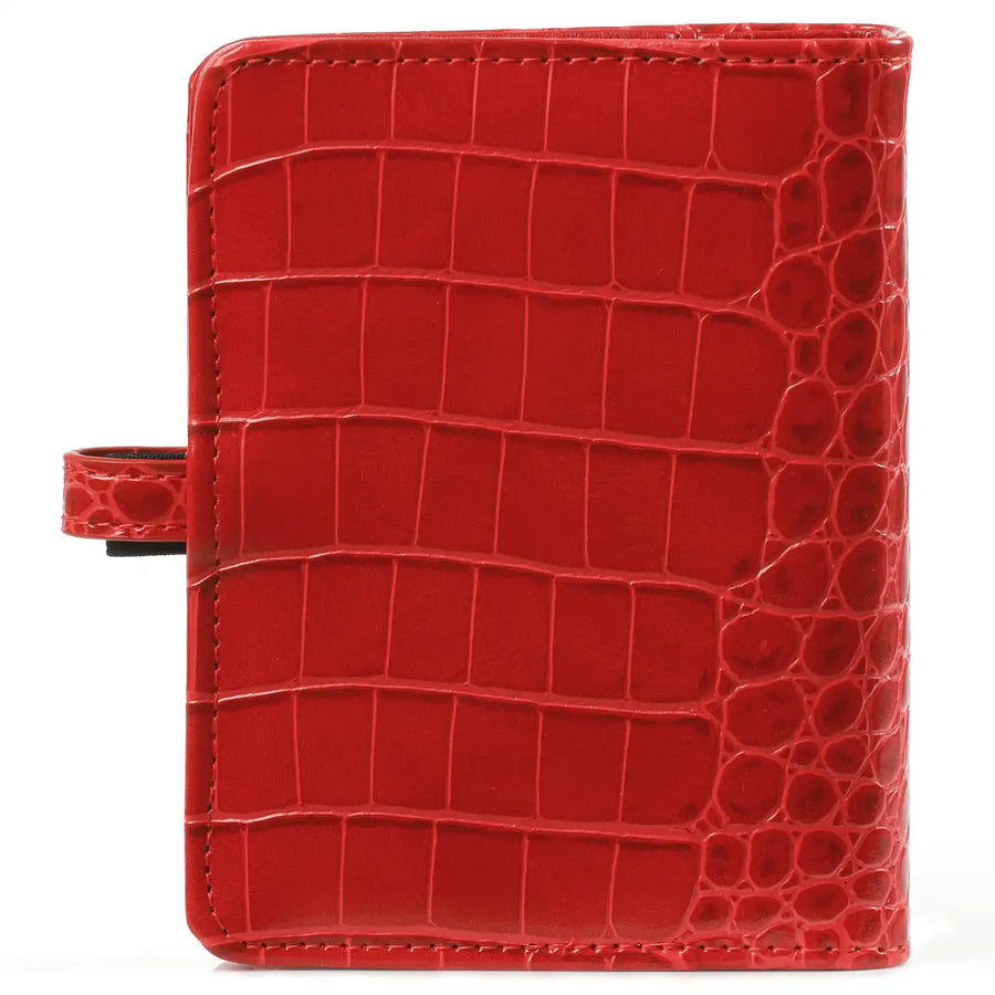 1311-11 Hervulbare Pocket Ringband Planner Organizer Croco Rood