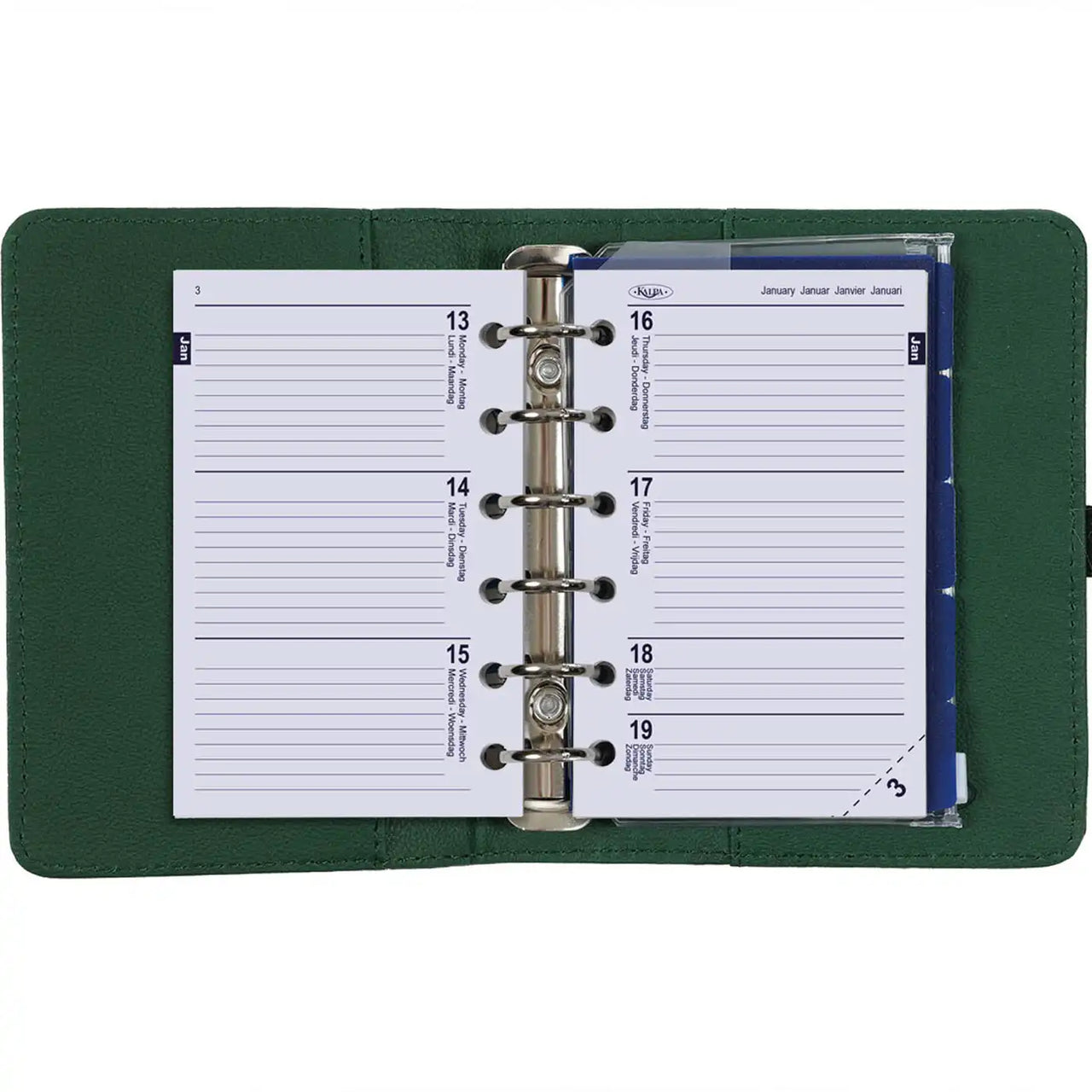 1311-19 6 Ring Planner Forest Green
