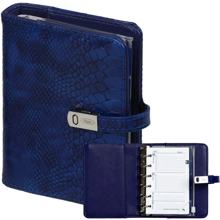 1311-75 Nachfullbarer Mini Ringbuch Croco Indigo