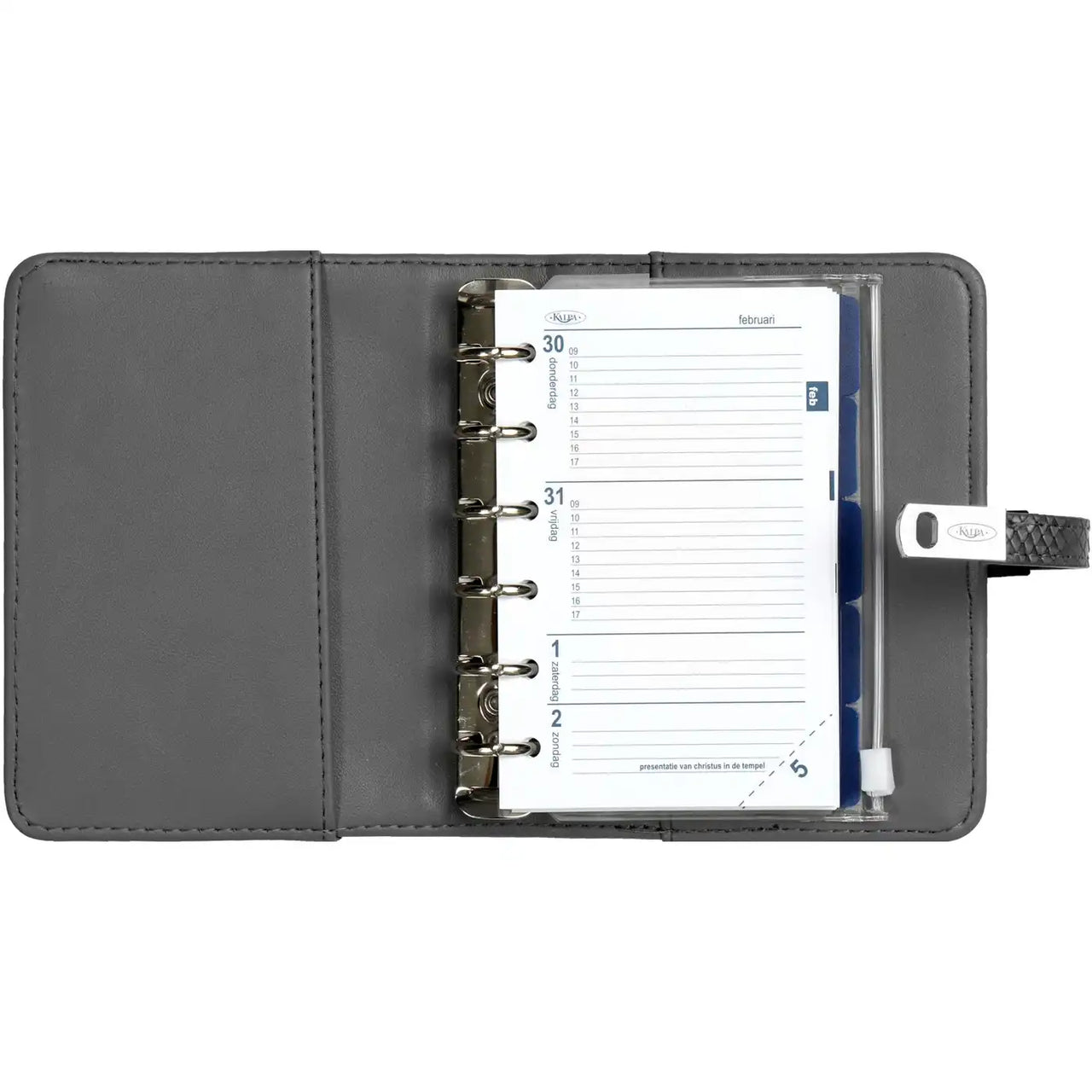 1311-76 Pocket Ring 6 Binder Organizer Croco Grey