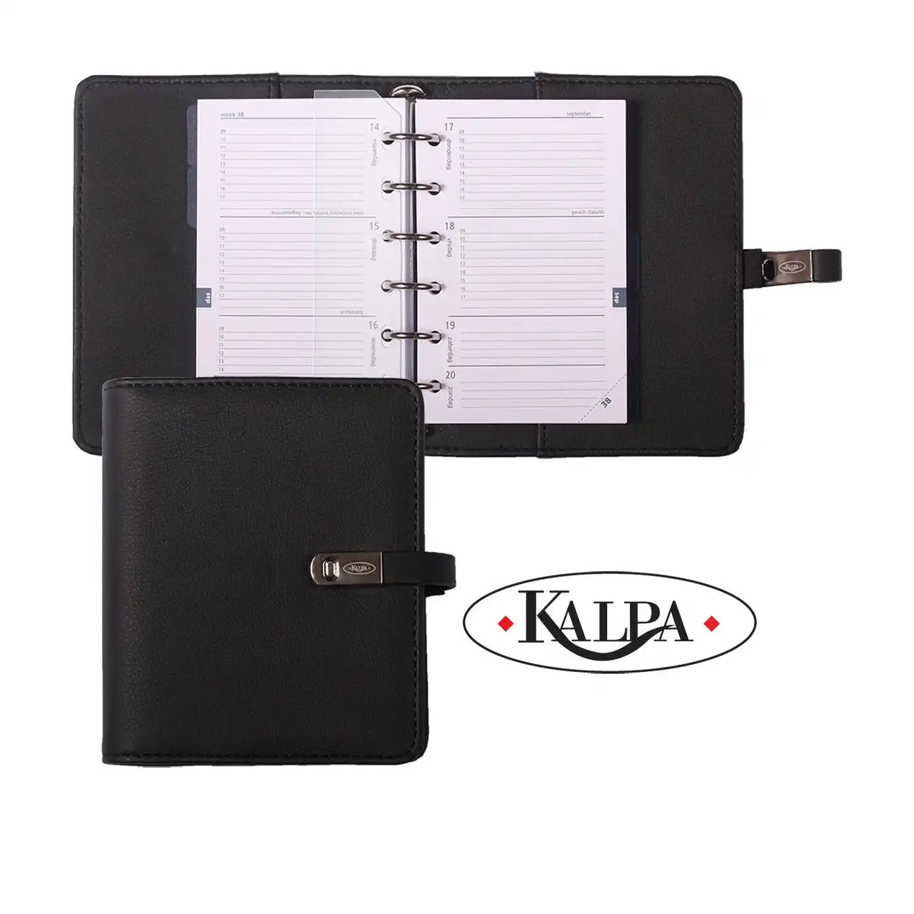 1311-95 Hervulbare Pocket Agenda Graan zwart