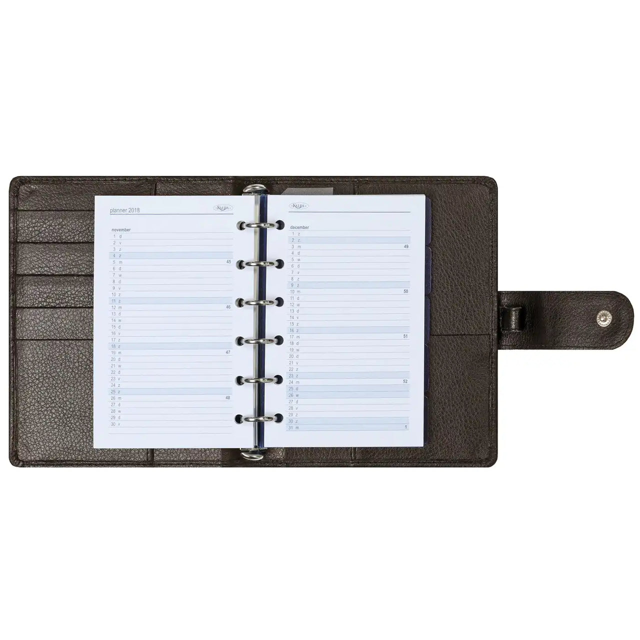1311-Kb Refillable Pocket Agenda Planner Keta Dark Brown