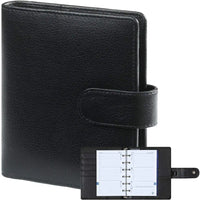 1311-Kz Refillable Pocket Planner Organizer Black Leather