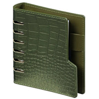 1316-66 Nachfullbarer Tasche Wochen Ringbuch Agenda Glanz Croco Grün