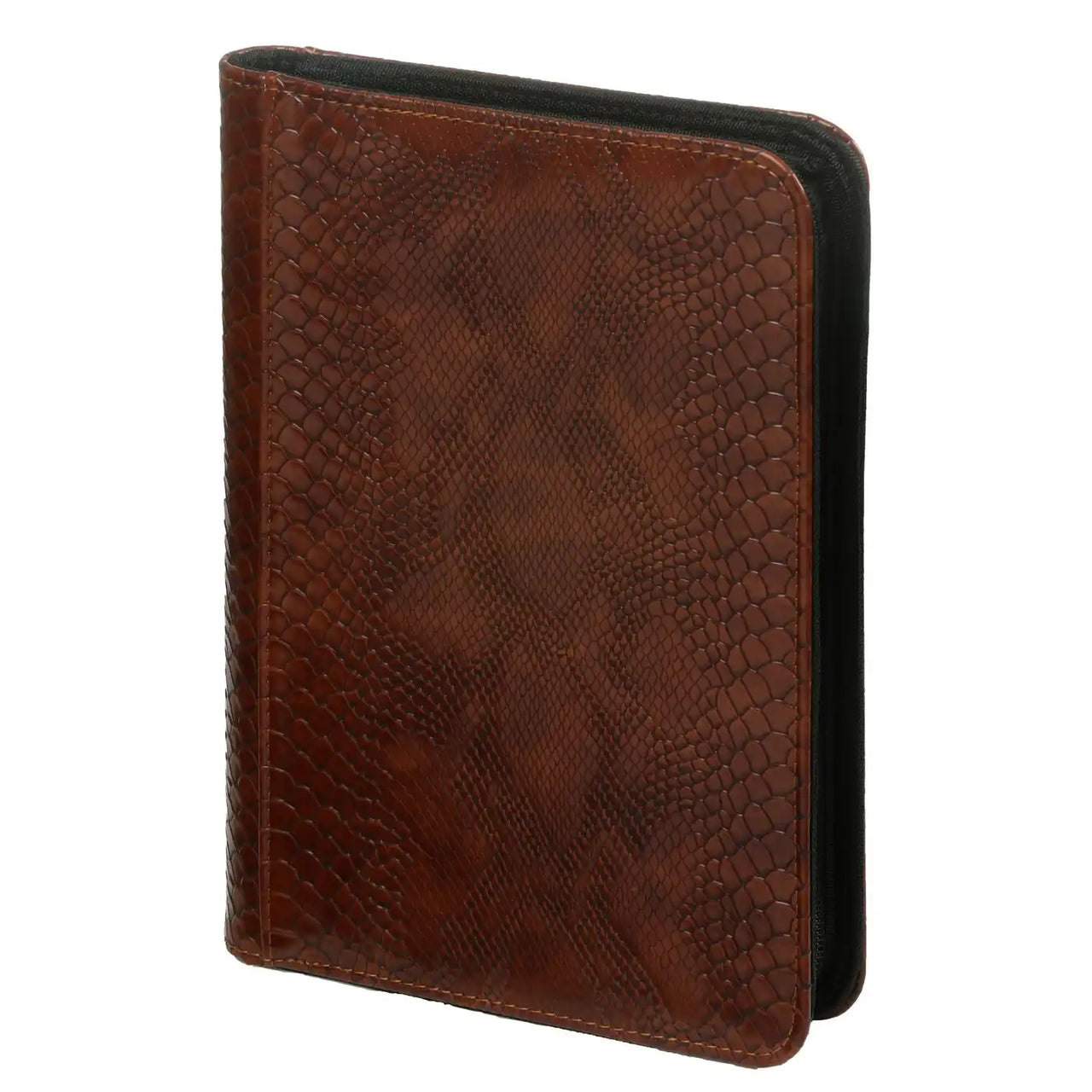 2500-74 A5 Schrijfmap met ritssluiting croco bruin