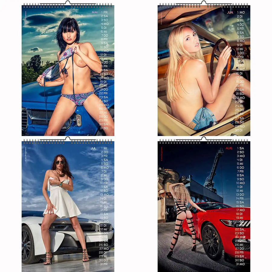 Erotic Cars and Girls A3 Calendars 2026 + CutePinups 2026 2027 + free 2025 Calendar