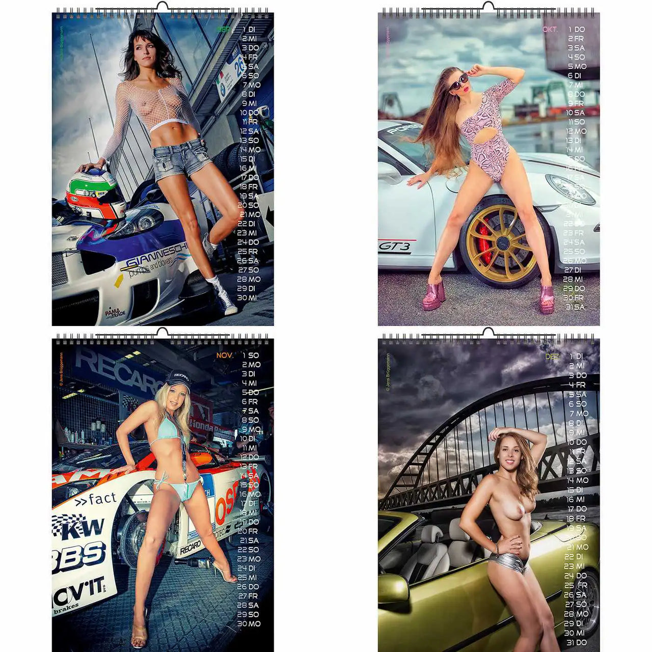 Erotic Cars and Girls A3 Calendars 2026 + CutePinups 2026 2027 + free 2025 Calendar