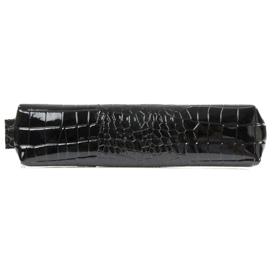 5401-61 Bodensee pennenetui met zip Croco Zwart