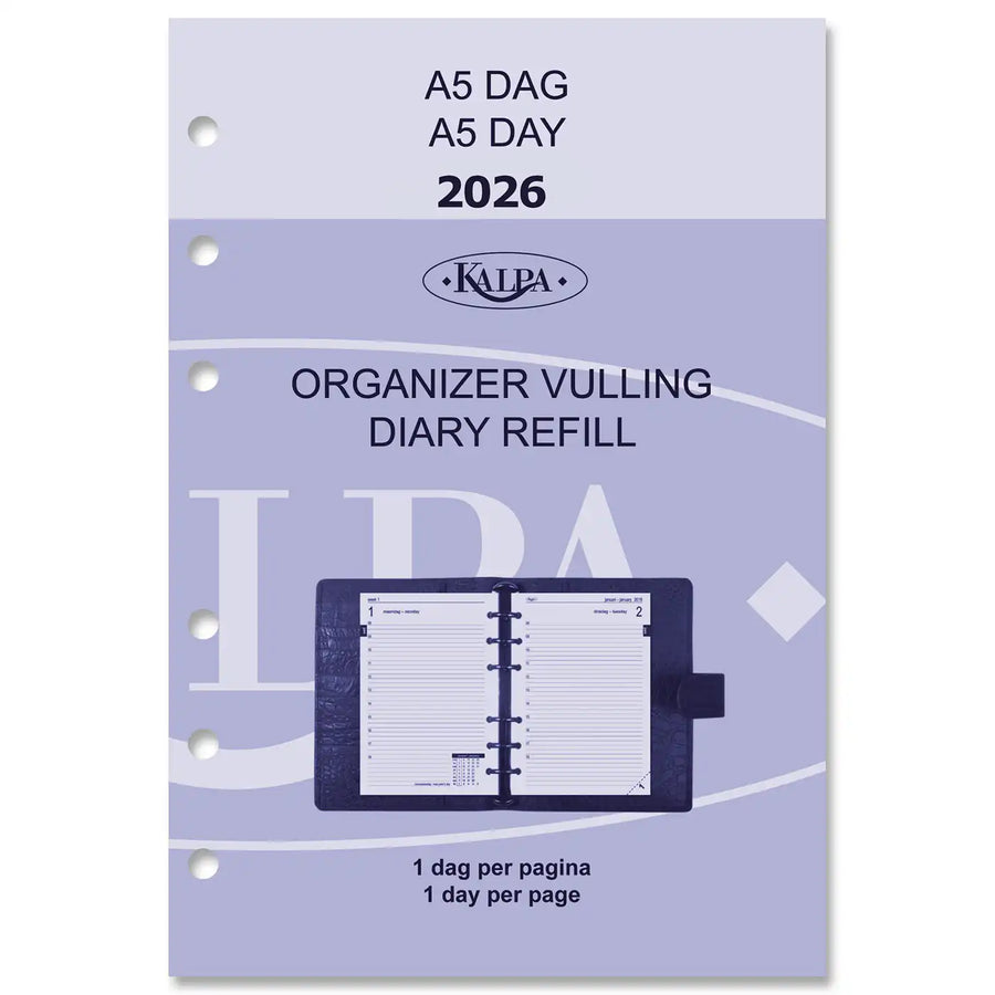 6201-26 210 x 144 mm A5 Planner Vulling 2026 NL EN