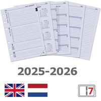6207-25-26 210 x 144 mm A5 Agenda Füllpapier NL EN 2026