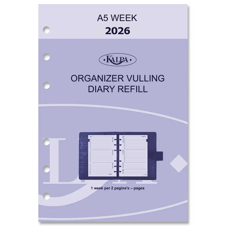 6207-26 210 x 144 mm A5 Agenda Organizer Nachfüllungen NL EN 2026