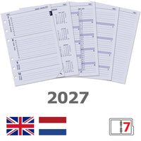 6207-27 210 x 144 mm A5 Agenda Organizer Nachfüllungen NL Und EN 2027