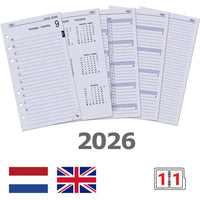 6211-26 170 x 95 mm Personal Tagebuch täglich nachfüllt NL EN 2026