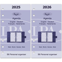6216-25-26 170 x 95 mm Personal Ringbindemittel -Agenda Nachfüllungen EN FR DE NL 2026