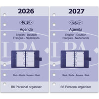 6216-26-27 170 x 95 mm Personal Redes de agenda de carpeta de anillo en fr de nl 2026 2027