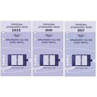 6217-25-26-27 170 x 95 mm Personal Agenda Organizer Nachfüllungen wöchentlich NL EN 2026 2027