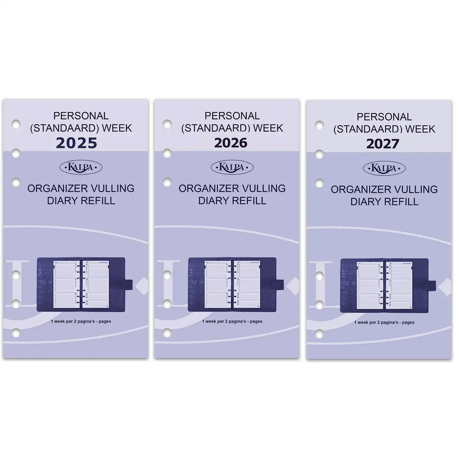 6217-25-26-27 170 x 95 mm Personal Agenda Organizer Nachfüllungen wöchentlich NL EN 2026 2027