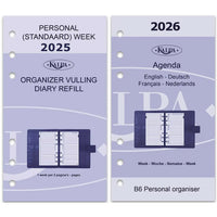 6217-25-26 170 x 95 mm Personal 6 Ringagenda Binder Nachfüllungen wöchentlich NL EN -26