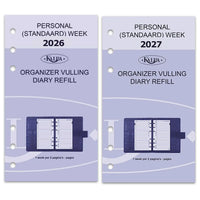 6217-26-27 170 x 95 mm Personal 6 Ringagenda Binder Nachfüllungen wöchentlich NL EN 2026 2027