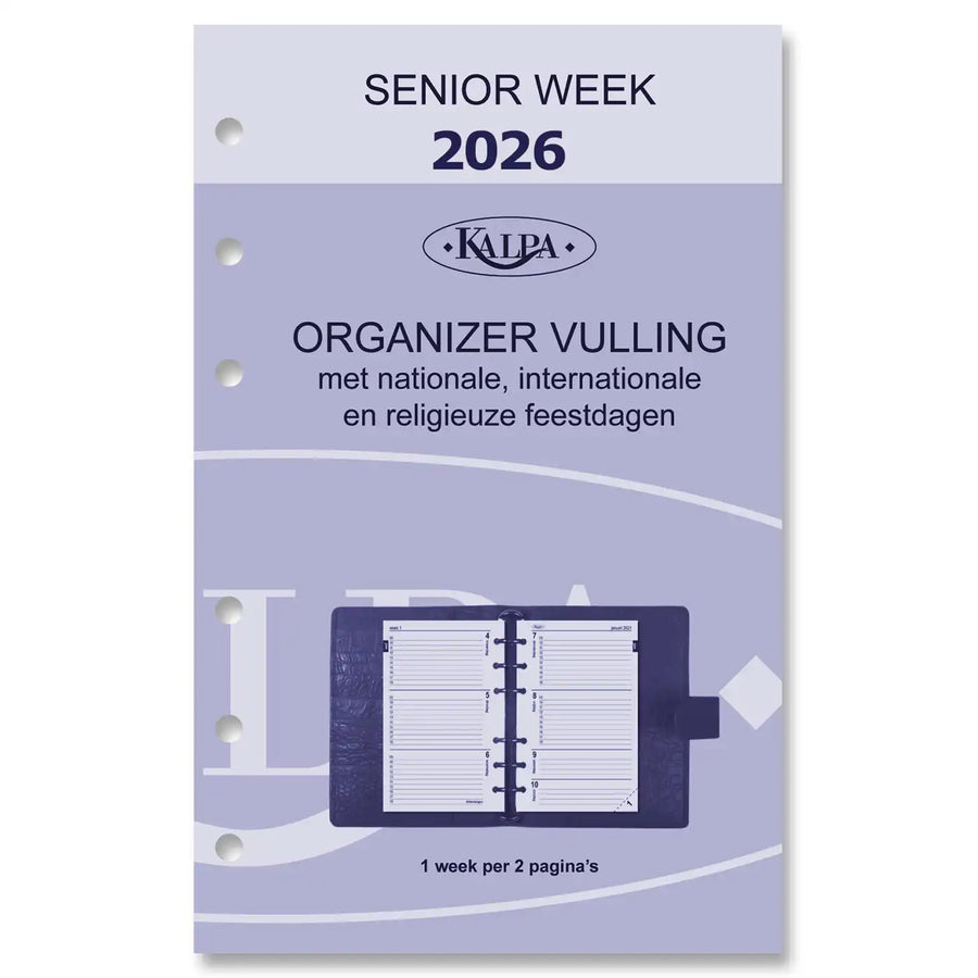 6227-26 150 x 95 mm Senior Agenda Planer Nachfüllungen wöchentlich nachfüllen NL 2026