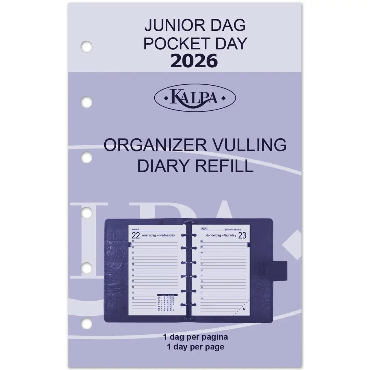 6231-26 125 x 80 mm Tasche Agenda Nachfüllen Täglich NL EN 2026