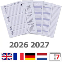 6236-26-27 125 x 80 mm Tasche Kalender Ersatzeinlagen Wöchentlich EN DE FR 2026 2027