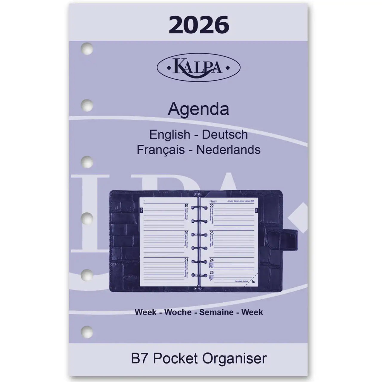 6236-26 125 x 80 mm Tasche Planer Nachfüllpack Wöchentlich DE EN FR NL 2026