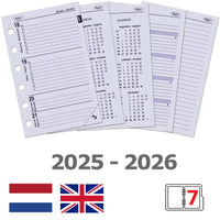6237-25-26 125 x 80 mm Tasche Agenda Einlage Wöchentlich NL EN 2026