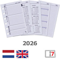 6237-26 125 x 80 mm Tasche Planer Agenda Nachfüllpapier Wöchentlich NL EN 2026