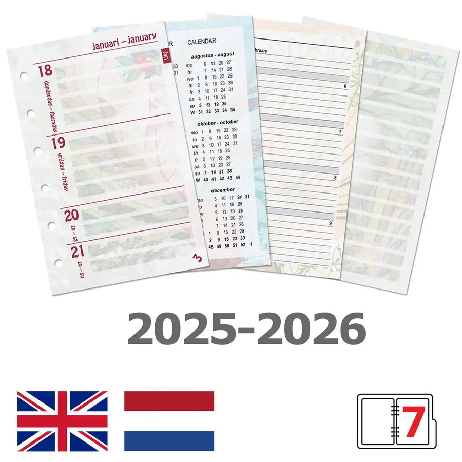 6238-25-26 125 x 80 mm Taschenplaner-Füllung Wöchentlich NL EN 2026