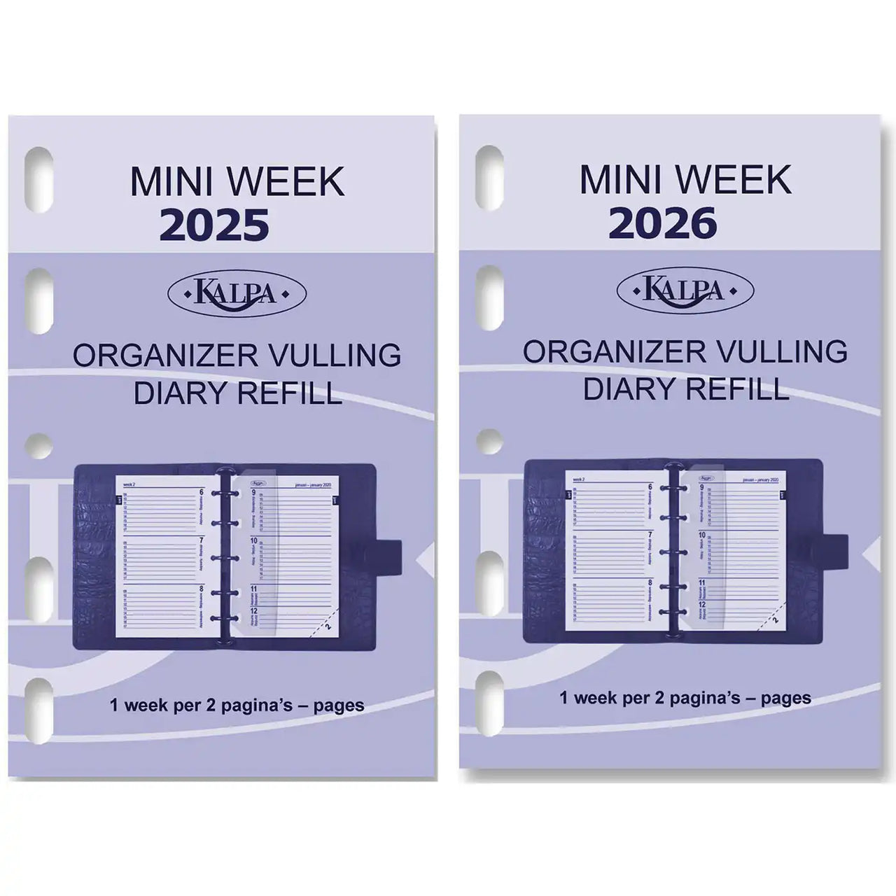 6247-25-26 104 x 68 mm Mini Agenda Organizer Nachfüllwoche NL EN 2026