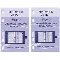 6247-25-26 104 x 68 mm Mini Agenda Organizer Nachfüllwoche NL EN 2026