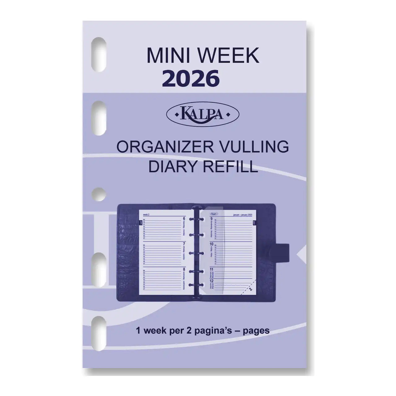 6247-26 104 x 68 mm Mini Agenda Organizer Fügt wöchentlich ein NL EN 2026