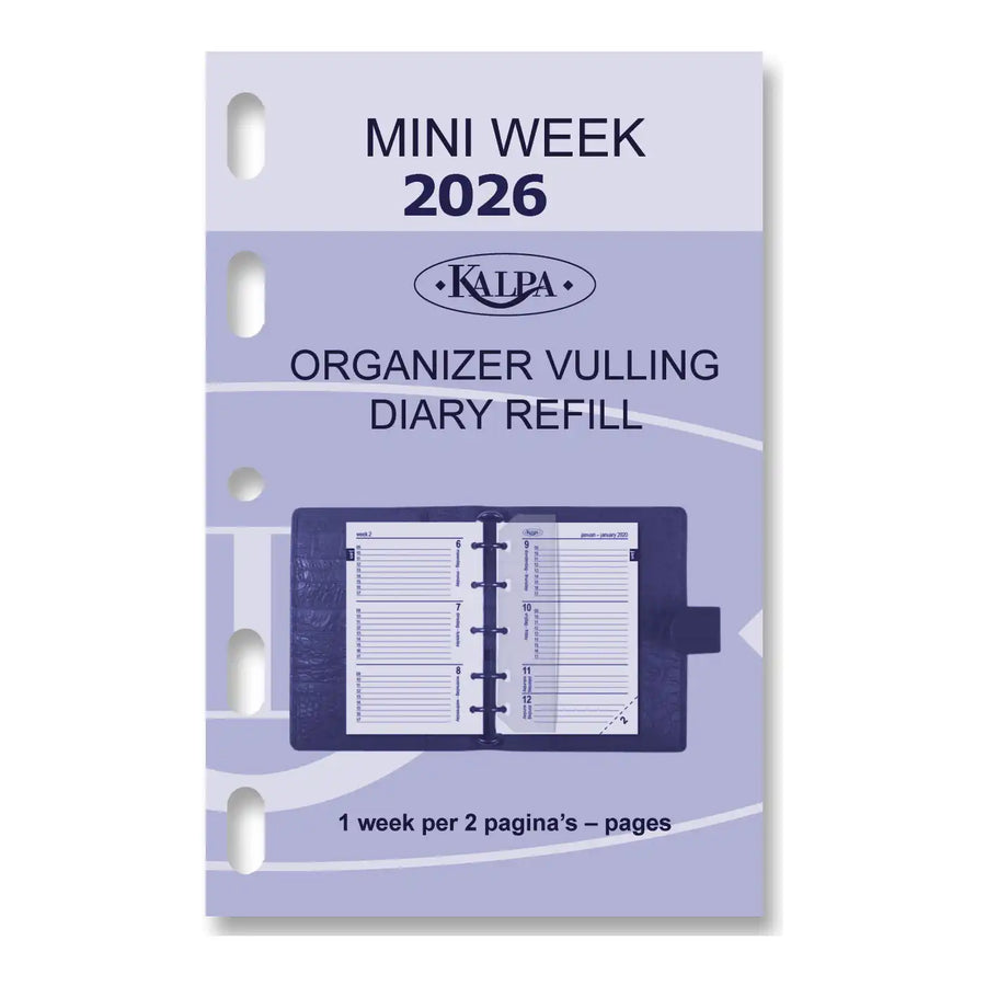 6247-26 104 x 68 mm Mini Agenda Organizer Fügt wöchentlich ein NL EN 2026