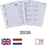 6247-26 104 x 68 mm Mini Agenda Organizer Fügt wöchentlich ein NL EN 2026