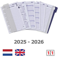 6331-25-26 125 x 80 mm Planer Organizer Nachfüllungen täglich komplettes Set nachfüllen EN NL und 2026