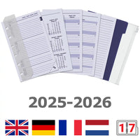 6336-25-26 125 x 80 mm Tasche Agenda Organizer Nachfüllen Wöchentlich komplettes Set EN FR DE NL 2026