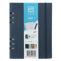 6407-26 210 x 144 mm A5 6 Ring Agenda Füllwoche NL EN (Ein bisschen Rost am Ringbinder!) + Speicherordner 2026